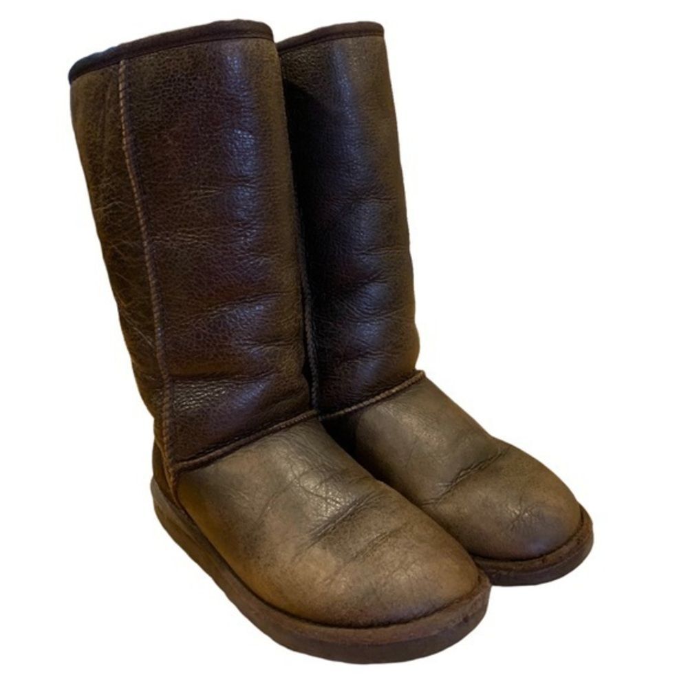 UGG Classic Tall Bomber Brown Leather Boot‎ 7W